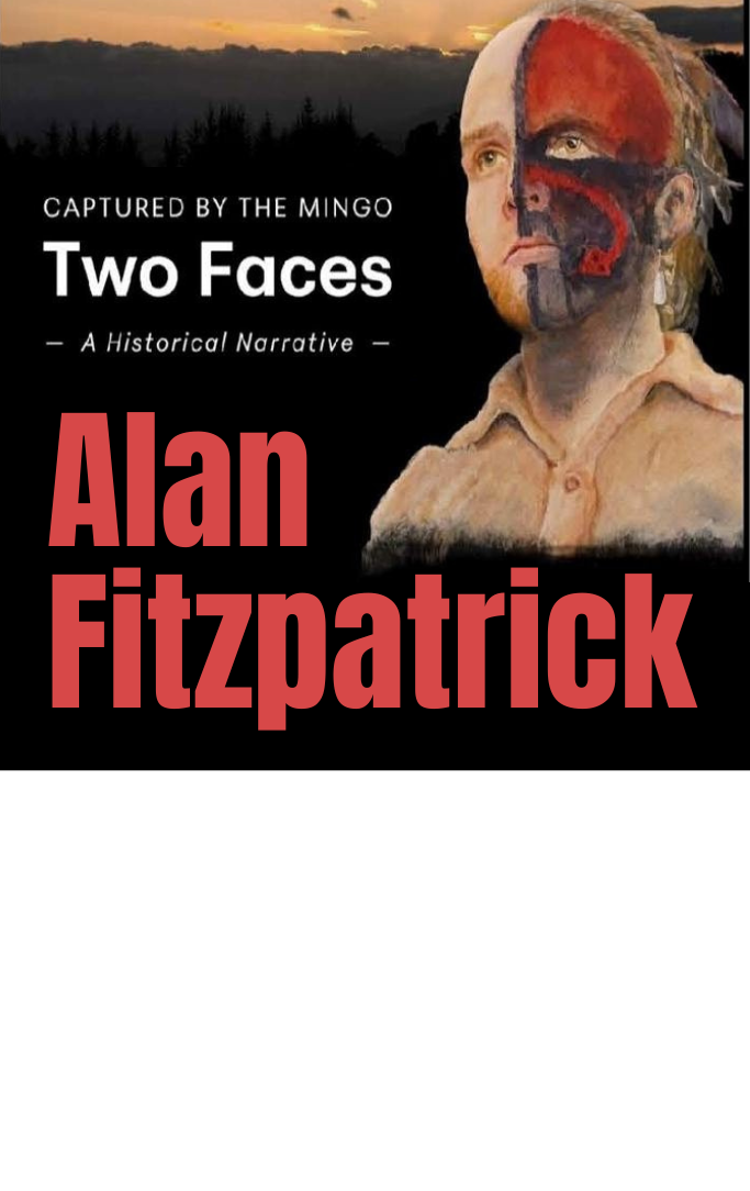 picture of man wearing face paint, author visit ad for alan fitzpatrick