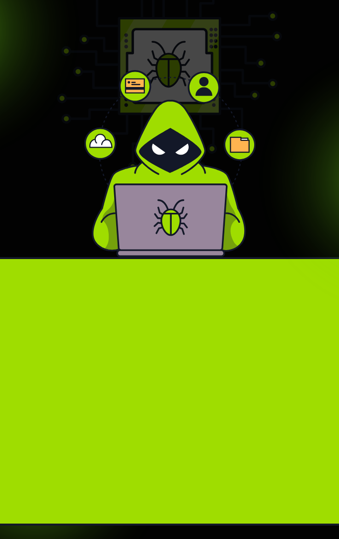 a scary looking villain is scheming at a computer 